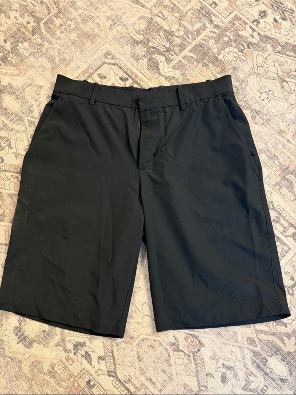 Nike Men's Black Flat-Front Athletic Shorts